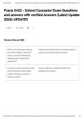 Praxis 5422 - School Counselor Exam Questions and answers with verified Answers &lpar;Latest Update 2026&rpar; UPDATE&excl;&excl;&NewLine;&NewLine;