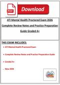 ATI Mental Health Proctored Exam 2026 Complete Review Notes and Practice Preparation Guide