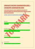 GRADUATE RECORD EXAMINATION &lpar;GRE&rpar; &ndash; &NewLine;CHEMISTRY EXAMINATION 2026 &NewLine;STRUCTURED GRADUATE-LEVEL EXAMINATION DESIGNED TO &NewLine;EVALUATE CONCEPTUAL MASTERY&comma; QUANTITATIVE PROBLEM-SOLVING&comma; &NewLine;REACTION MECHANISMS &NewLine;SPRING SEMESTER EXAMINATION &lbrack;2025&sol;2026&rsqb; 