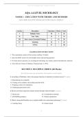 AQA A-Level Sociology &ndash; Paper 1 Education with Theory and Methods 2026 &vert; Questions and Verified Answers Graded A&plus; Exam Material