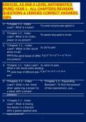 EDEXCEL AS AND A LEVEL MATHEMATICS &lpar;PURE&rpar; YEAR 1 - ALL CHAPTERS REVISION QUESTIONS & VERIFIED CORRECT ANSWERS 100&percnt;