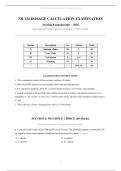 NR 224 Dosage Calculation Examination &ndash; Nursing Fundamentals 2026 &vert; Questions and Verified Answers Graded A&plus; Exam Material