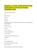 EDEXCEL A-LEVEL PURE MATHS EXAM QUESTIONS & DETAILED PASSED ANSWERS 100&percnt;