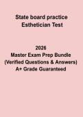 State Board Esthetician Practice Test &vert; Cosmetology & Skincare Exam Questions & Answers PDF 2026