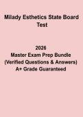 Milady Esthetics State Board Test &vert; Skincare Licensing Exam Practice Questions & Answers PDF 2026