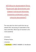 ATI Health Assessment Final Exam 350 Questions with Verified Detailed Answers A&plus;