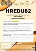 HREDU82 Assignment 1 INCLUSIVE EDUCATION &lpar;COMPLETE ANSWERS&rpar; 2026 - DUE May 2026