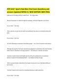 APK 6167 Sports Nutrition &ndash; Final Exam Questions and Answers &ndash; Updated New Edition &ndash; Practice Exam & Study Material