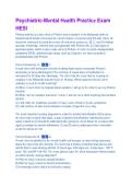 HESI Psychiatric Mental Health Practice Exam Questions with Verified Correct Answers A&plus;&NewLine;