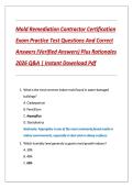 Mold Remediation Contractor Certification &NewLine;Exam Practice Test Questions And Correct &NewLine;Answers &lpar;Verified Answers&rpar; Plus Rationales &NewLine;2026 Q&A &vert; Instant Download Pdf
