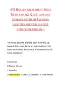 ATI Health Assessment Final Exam 350 Questions with Verified Detailed Answers A&plus;