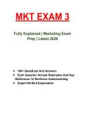 MKT EXAM 3 &vert; COMPLETE STUDY GUIDE &vert; PRACTICE QUESTIONS & ANSWERS &vert; COMPREHENSIVE EXAM PREP &plus; KEY CONCEPTS &lbrack;LATEST 2026&rsqb;