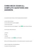 CHIMA MOCK EXAM ALL &NewLine;COMPLETE QUESTIONS AND &NewLine;ANSWERS 