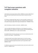 TnT final exam questions with complete solutions