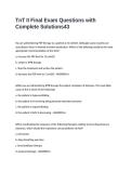 TnT II Final Exam Questions with Complete Solutions