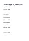 TNT Members Exam Questions with Complete Solutions