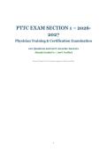 PTTC Exam Section 1 &ndash; Physician Training & Certification Examination 2026&ndash;2027 &vert; 100 Questions and Accurate Answers Verified Exam Material