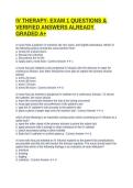 IV THERAPY- EXAM 1 QUESTIONS & VERIFIED ANSWERS ALREADY GRADED A&plus;