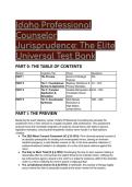 Idaho Professional Counselor Jurisprudence&colon; The Elite S-Tier Test Bank &vert; 60 High-Yield Q&A &plus; 2026&sol;2027 Statutory Updates