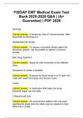 FISDAP EMT Medical Exam Test&NewLine;Bank 2025-2026 Q&A &vert; &lpar;A&plus;&NewLine;Guarantee&rpar; &vert; PDF 2026