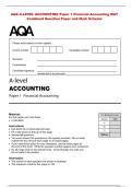 AQA A-LEVEL ACCOUNTING Paper 1 Financial Accounting MAY&NewLine;Combined Question Paper and Mark Scheme 