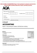 AQA A-LEVEL ACCOUNTING Paper 2 Accounting for analysis and decisionmaking JUNE Combined Question Paper and Mark Scheme 
