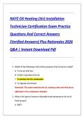 NATE Oil Heating &lpar;Air&rpar; Installation &NewLine;Technician Certification Exam Practice &NewLine;Questions And Correct Answers &NewLine;&lpar;Verified Answers&rpar; Plus Rationales 2026 &NewLine;Q&A &vert; Instant Download Pdf 