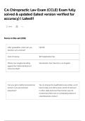 CA Chiropractic Law Exam &lpar;CCLE&rpar; Exam fully solved & updated &lpar;latest version verified for accuracy&rpar; &vert; Latest&excl;&excl;