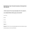 NURS 600 Week 2 Quiz&colon; Theoretical Foundations of Nursing Practice&NewLine;2026 &vert;Maryville