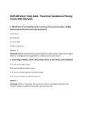 NURS 600 Week 7 Study Guide - Theoretical Foundations of Nursing&NewLine;Practice 2026 &vert;Maryville