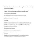 NURS 600&colon; Theoretical Foundations of Nursing Practice - Week 2 Study&NewLine;Guide 2026 &vert;Maryville