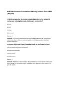 NURS 600&colon; Theoretical Foundations of Nursing Practice - Exam 1 2026&NewLine;&vert;Maryville
