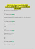 CSE 1321 - Final Exam UPDATED &NewLine;ACTUAL QUESTIONS AND CORRECT &NewLine;ANSWERS