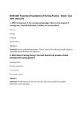 NURS 600&colon; Theoretical Foundations of Nursing Practice - Week 1 Quiz&NewLine;2026 &vert;Maryville