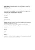 NURS 600&colon; Theoretical Foundations of Nursing Practice - Week 8 Quiz&NewLine;2026 &vert;Maryville