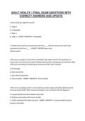 Adult Health 1 Final Exam Questions and Answers Study Guide for Nursing Students