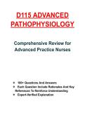 D115 ADVANCED PATHOPHYSIOLOGY FOR ADVANCED PRACTICE NURSE &vert; COMPLETE EXAM PREP &plus; QUESTIONS & ANSWERS &vert; &lbrack;LATEST 2026&rsqb;
