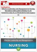 Test Bank for Effective Leadership and Management in Nursing 9th Edition Sullivan Complete Guide 2023&ndash;2024 All Chapters ISBN 9780134153117 Exam Prep PDF