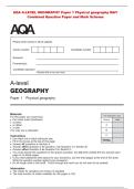 AQA A-LEVEL GEOGRAPHY Paper 1 Physical geography MAY&NewLine;Combined Question Paper and Mark Scheme