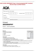 Question Paper and Mark Scheme&NewLine;AQA A-LEVEL GEOGRAPHY Paper 2 Human geography MAY Combined 