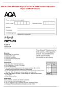 Paper and Mark Scheme&NewLine;AQA A-LEVEL PHYSICS Paper 3 Section A JUNE Combined Question