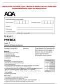 AQA A-LEVEL PHYSICS Paper 3 Section B Medical physics JUNE 2025&NewLine;Combined Question Paper and Mark Scheme