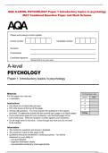 AQA A-LEVEL PSYCHOLOGY Paper 1 Introductory topics in psychology&NewLine;MAY Combined Question Paper and Mark Scheme 