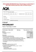AQA A-LEVEL PSYCHOLOGY Paper 2 Psychology in context Paper 2&NewLine;MAY 2025 Combined Question Paper and Mark Scheme