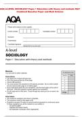 AQA A-LEVEL SOCIOLOGY Paper 1 Education with theory and methods MAY&NewLine;Combined Question Paper and Mark Scheme 