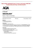 AQA A-LEVEL SOCIOLOGY Paper 2 Topics in Sociology JUNE 2025&NewLine;Combined Question Paper and Mark Scheme