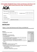 AQA A-LEVEL SOCIOLOGY Paper 3 Crime and Deviance with Theory and&NewLine;Methods JUNE Combined Question Paper and Mark Scheme 