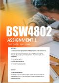 BSW4802 Assignment 1 Semester 1 ANSWERS 2026 - Due May 2026