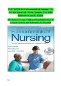 Fundamentals of Nursing &lpar;10th Edition&rpar; &ndash; Carol Taylor&comma; Pamela Lynn & Jennifer L&period; Bartlett&comma; Complete Test Bank &lpar;Chapters 1&ndash;47&rpar;