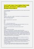 Excel Crash Course Exam Updated Study Guide&NewLine;Questions and Answers &lpar;2026&rpar; &vert; Focused&NewLine;Revision Pack &vert; Grade A&plus;